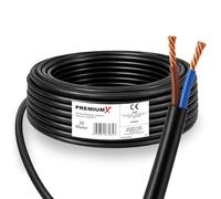 Premium X Tuyau H05VV-F 2 x 1 mm² - Câble de raccordement flexible en PVC pour raccordement électrique en intérieur - 20 m