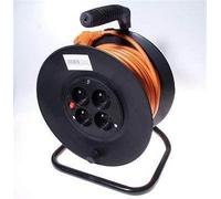 PremiumCord Câble de rallonge 230V 50m tambour, section 3x1,5mm2, 4x douille