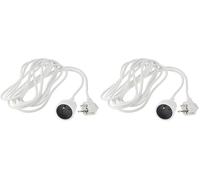 PremiumCord Câble d'Extension 230V 10m avec Sécurité Enfant, Câble d'alimentation, Câble Secteur, Rallonge Schuko, Prise à Fiche Type F, Couleur Blanc (Lot de 2)