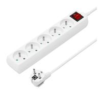 PremiumCord Multiprise 5 prises 10 m avec interrupteur – Prises 45° Sécurité enfant Blanc