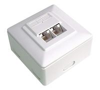 PremiumCord Prise Murale 2 Prises RJ45, Cat5e STP blindée, Blanche