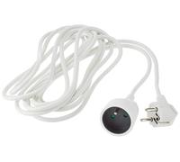 PremiumCord Rallonge 230V 1 m, avec Sécurité Enfant, Câble d'alimentation, Câble Secteur, Rallonge Schuko, Prise à Fiche Type E, Couleur Blanc