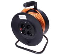 PremiumCord Tambour de Câble de 25m Avec 4 Douilles, Rallonge 230V de Haute Qualité sur le Tambour, Avec Protection Thermique et Poignée de Câble