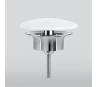 preotec Bonde de vidage à écoulement libre pour siphon gain de place extra plat, avec cache en céramique, PR240CWG,