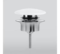 preotec Bonde de vidage obturable pour siphon gain de place extra plat, avec cache en céramique, PR220CWG,
