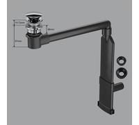 preotec Siphon gain de place de meuble pour vasque/lavabo et plan de toilette de jusqu’à 4 cm,, PR2000+PR2001+PR2100CR#NEW,