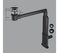 preotec Siphon gain de place de meuble pour vasque/lavabo et plan de toilette de jusqu’à 4 cm,, PR2000+PR2001+PR2300CR#NEW,