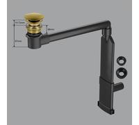 preotec Siphon gain de place de meuble pour vasque/lavabo et plan de toilette de jusqu’à 4 cm,, PR2000+PR2001+PR2300GB#NEW,