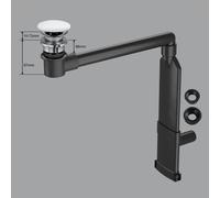 preotec Siphon gain de place de meuble pour vasque/lavabo et plan de toilette de jusqu’à 4 cm,, PR2000+PR2001+PR230CWG#NEW,