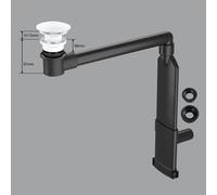 preotec Siphon gain de place de meuble pour vasque/lavabo et plan de toilette de jusqu’à 4 cm,, PR2000+PR2001+PR2300CWG#NEW,