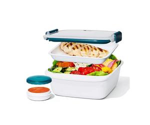 PREP&GO Boite alimentaire Lunch box 2 compartiments à étage OXO 1.5 L
