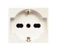 Presa Schuko Bipasso Blanc S45 RAL 1013 2P+T 10/16A 2M AVE 45990/15TS