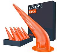 Presch Embout cartouche silicone 8 pcs 45° coudées & échelle intégrée - Pour toutes presses à sac 600 ml - Embouts fermés - Faible débit