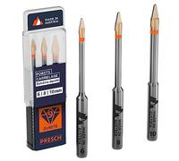 Presch Set de Forets carrelage 3 pièces | ⌀ 6mm, 8mm, 10mm | Forets spéciaux pour carreaux durs, céramique, verre et porcelaine inclus dans une boîte