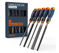 Presch Set de limes d'atelier 5 pcs. - Set de limes métalliques de haute qualité comprenant des limes plates, des limes demi-rondes, des limes rondes, des limes triangulaires et des limes carrées