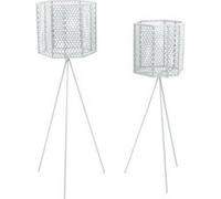 Present Time – Cache-pots sur pieds en métal Mesh – Lot de 2 – Blanc