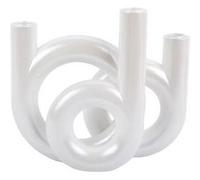 Bougeoir Anneaux moyen LOOPA - Blanc