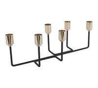 Bougeoir design métal Lineate - L. 34 cm - Noir et doré