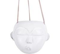 Present Time - Cache-pot rond à suspendre en céramique - H.18cm - Blanc - Mask Blanc G