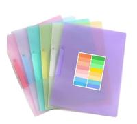 Présentation de pochettes épaisses couleur bonbon, 6 pièces | Dossier de fichiers organisateur avec pince ouverte latérale pochette