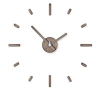 PRESENTIME & Co Lot de 12 Grands Autocollants 3D sans Cadre pour décoration Moderne de Bureau/Maison, Style chêne Gris Clair, 2e génération, 12 marqueurs d'heures