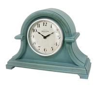 PRESENTIME & Co. Napoléon Horloge de cheminée, Vintage Farmhouse, 33 x 25 cm, vitre bombée, Mouvement à Quartz, boîtier en Plastique ABS, Bleu Sarcelle Ancien (décoration intérieure/Table)