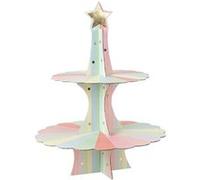 présentoir 2 étages carton pastel party 35cm - artifetes 93946 Multicolore G