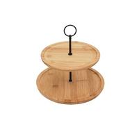 Présentoir à 2 Etages Ø20cm et Ø25cm en Bambou - LOGGY -