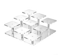 Présentoir à 9 niveaux en acrylique transparent amovible pour figurines de gâteaux, parfums, étagère transparente de 5 mm d'épaisseur pour décoration d'intérieur, vitrine de magasin (transparent)