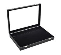 Présentoir à Bijoux Coffret de Rangement Plateaux à Colliers 20 Crochets Vitré Recouvert de Velours Doux Support D'Organisation pour Accessoires Adapt, Noir