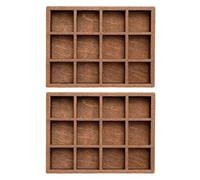 Présentoir à bijoux et cristaux en bois stable avec design en couches, plateau organisateur en bois pour rangement organisé, boîte de rangement pour collection de minéraux pour décoration de maison ou