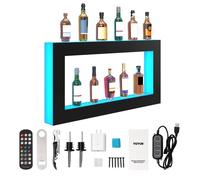 VEVOR Présentoir à Bouteilles Lumineux Éclairé par LED, Étagère à Vins 121 cm, Présentoir à Boisson Commercial, 7 Couleurs Statiques, avec Télécommande RF et Contrôle par Application, Bar Domicile