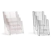 Présentoir à brochures DIN A4 à 4 compartiments, pouvant être posé sur une table ou fixé au mur, 3 compartiments