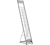 Présentoir à brochures, présentoir à magazines à 10 pochettes, présentoir à magazines portable sur pied, porte-journaux métalliques pour magasins, expositions, bureaux, salons professionnels, couleur