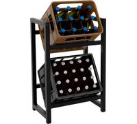 Présentoir à caisses de boissons CLP Stack, en métal, sur pied, robuste et stable, noir, dimensions : 116 x 91 x 31 cm
