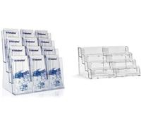 Présentoir à cartes de visite pour formats A4, A5, A4 long, DL et A6, transparent, 2x4 étagères, 1 pièce