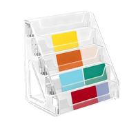 Présentoir à cartes, présentoir à 5 niveaux en acrylique | Porte-cartes postales transparent - Pour cartes postales de collection, organisation, bureau, cabine à domicile