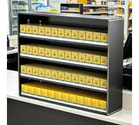 Présentoir À Cigarettes En Alliage D'aluminium, Organiseur De Cigarettes Avec Poussoir Automatique, Construction Monobloc Sans Soudure, Support De Rangement Mural(Black,4 Tier)
