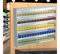 Présentoir à cigarettes, poussoir automatique, vitrine en aluminium pour montage mural, étui à cigarettes avec serrure, idéal pour magasin de marché, 80,5 x 28,8 x 60 cm