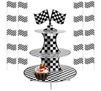 Présentoir à cupcakes course - 3 étages - Voiture de course