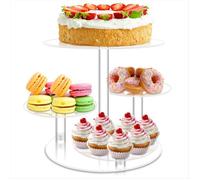 Présentoir à Cupcakes, Présentoir à Gâteaux en Acrylique à 4 Niveaux, Support à Gâteaux Rond et à Cupcakes, Présentoir à Gâteaux