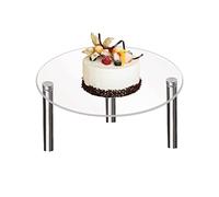 Présentoir à dessert rond - Support à cupcake empilable transparent - Présentoir à dessert, plateau de service, barre de chocolat, décoration de fête avec pieds en forme de barre