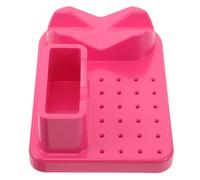 Présentoir à Embouts de Manucure en Plastique, Base Antidérapante | Compartiments Clairs et Crochets Latéraux, pour Embouts et Flacons, Usage Mobile, Présentation Soignée