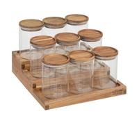 Paris Prix Présentoir à épices Harmony – 9 bocaux en acacia – 5 five simply smart