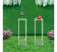 Présentoir à fleurs en acrylique - Lot de 10 colonnes d'angle - Rectangle 20 × 20 × 60 cm - Plaques de 4,5 mm - 3 kg par présentoir - Table/autoportant - Transparent