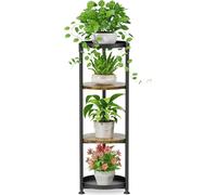 Présentoir à fleurs en métal 4 niveaux Étagère pour plantes Indoor Outdoor Noir 4 niveaux