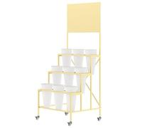 Présentoir à Fleurs Roulant avec seaux, Chariot à Fleurs Mobile Robuste, étagère en métal pour Plantes, présentoir Mobile pour Magasin de Fleurs avec Roues, pour fleuristes, fêtes