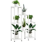 Présentoir à fleurs, support à plantes, 7 niveaux, pour l'intérieur et l'extérieur, acier, blanc, 65 x 23 x 94,5cm