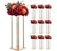 Présentoir à fleurs - Tabouret pour plantes/colonne décorative - Set de 10 pièces - Taille 20 x 20 x 60 cm - Avec support métallique - Pieds cylindriques - Pour mariage, fête & décoration de table