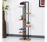 Présentoir à fleurs Tohmajärvi 6 niveaux Étagère à fleurs 120 x 34 x 21 cm Support pour plantes Intérieur Étagère à plantes Salon Noir / aspect noyer